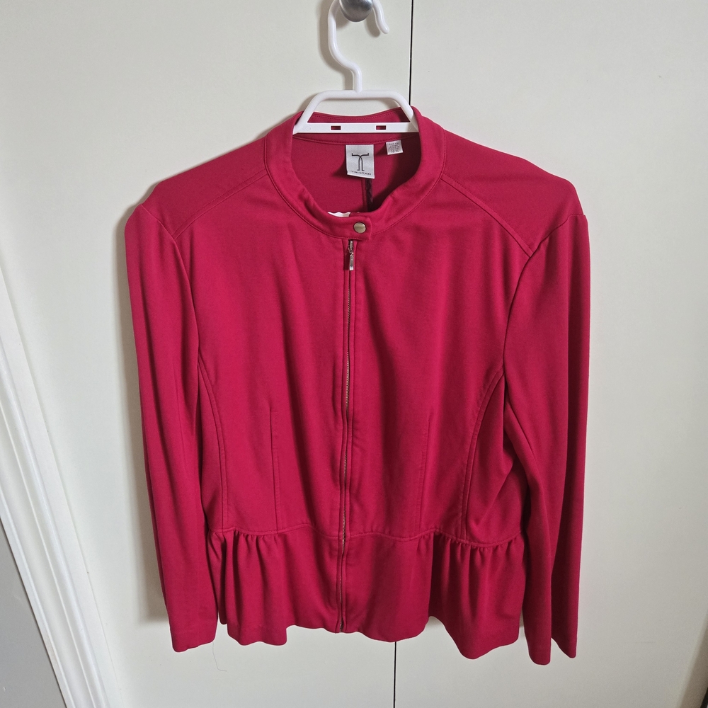 Tristan Hot Pink Zip-Up Sweater